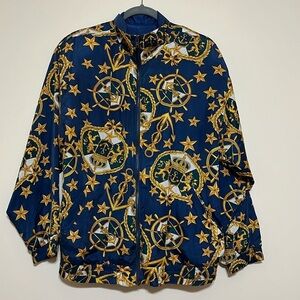 Lady Lavon Silk Nautical Themed Vintage Jacket Size Small